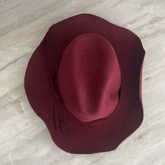 Nordstrom Wool Felt Fedora Maroon Hat - Picture 5 of 10